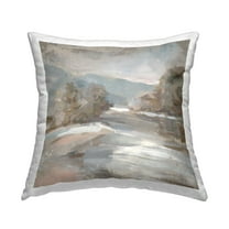 Stupell Industries Gentle Valley Abstract Landscape Square Decorative Printed Throw Pillow, 18 x 18