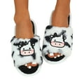 thumbnail image 3 of Aayomet Womens Cute Slippers Fluffy Winter House Print Shoes Indoor and Outdoor,White 36, 3 of 5