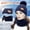 Navy, variant on Herrnalise Fashion Women Winter Knit Hat Ball Collar Set Thick Warm Solid Earmuff Hat