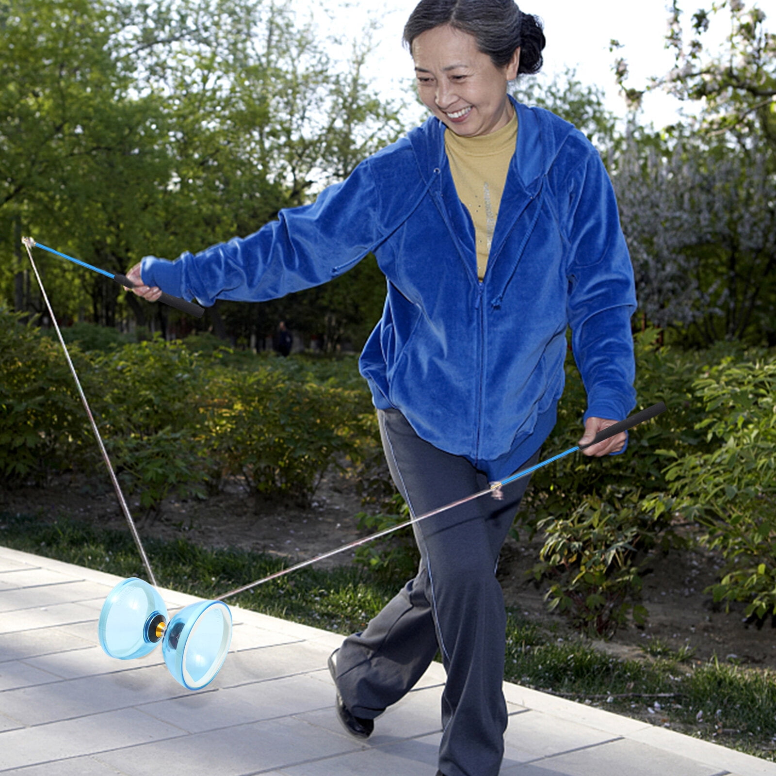 1 Set Chinese Yoyo Juggling Toy Crystal Diabolo Plaything with Diablo