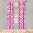 thumbnail image 5 of Ambesonne Valentines Window Curtains, Pink Romantic Motifs, Each 28" W x 84" L, Hot Pink White, 5 of 5