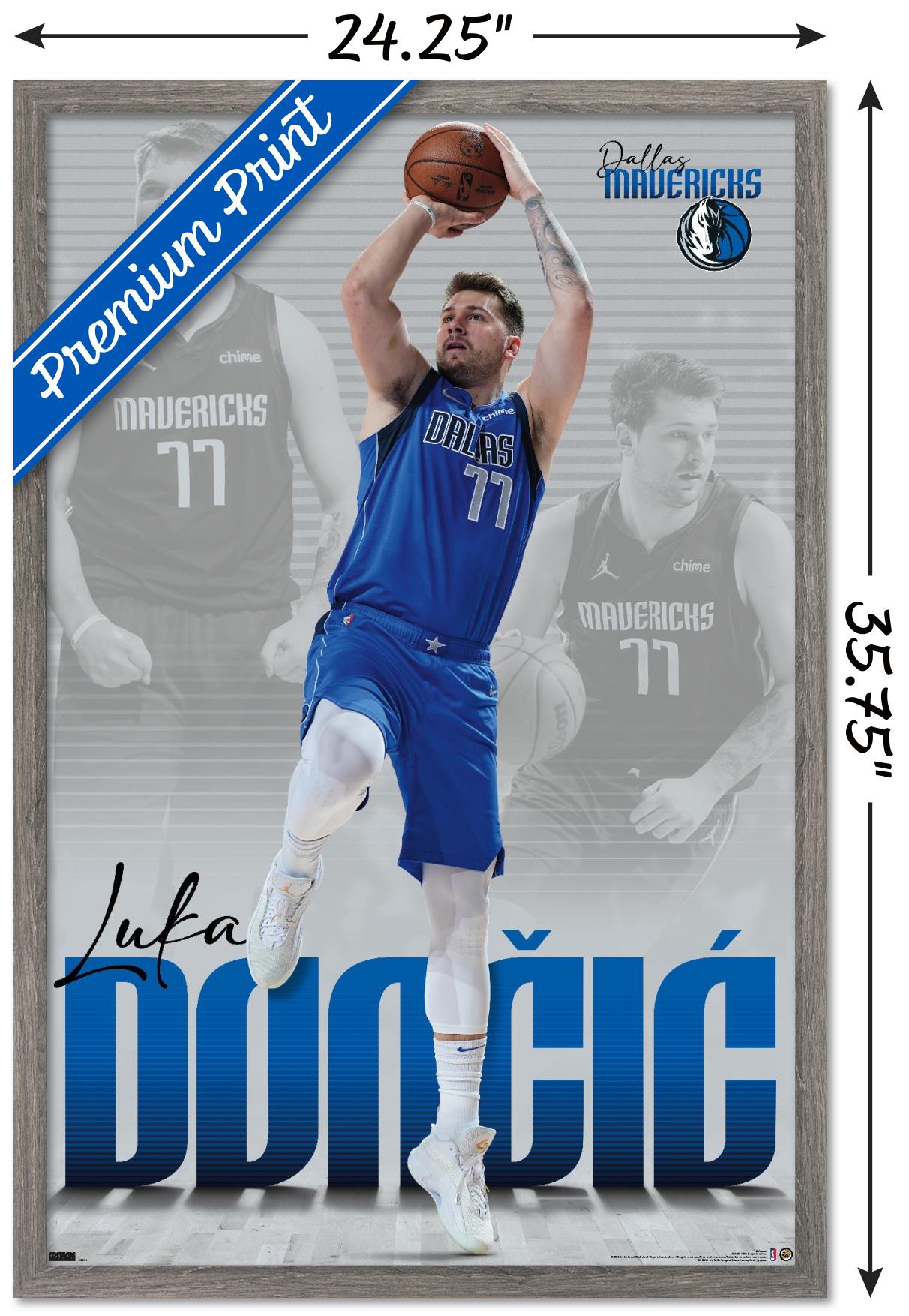 NBA Dallas Mavericks - Luka Doncic 22 Wall Poster, 22.375" x 34" Framed