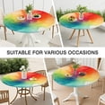 thumbnail image 7 of Colorful Tie Dye Ink Splash Pattern Round Fitted Tablecloth with Elastic Edge,Dining Table Cover Waterproof,Outdoor Round Tablecloth for Camping,Dining,Indoor and Outdoor, 7 of 7