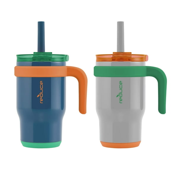 Vaso REDUCE Coldee 400 ml con asa para niños, paquete de 2 unidades, acero inoxidable