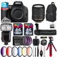 thumbnail image 1 of Nikon D5600 DSLR Camera + AFS 18-140mm VR + Pro Flash + Battery Grip - 48GB Kit, 1 of 11