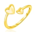 thumbnail image 1 of 14k Yellow Gold Bypass Style Toe Ring with Polished Hearts, 1 of 2