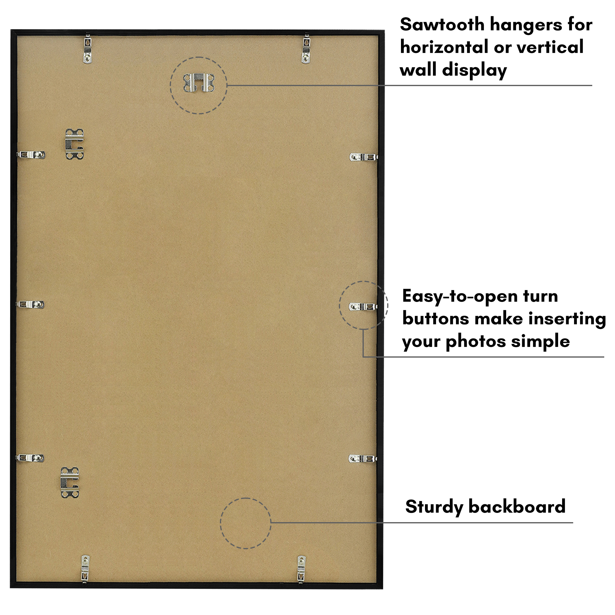 Americanflat 20x30 Poster Frame with Polished Plexiglass Streamline Collection Thin Border Wall - Black