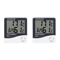 thumbnail image 1 of Injueey Mini termómetro digital Medidor de humedad Temperatura ambiente Interior LCD Despertador Higrómetro 9.5 cm * 10.5 cm 2piezas, 1 of 6