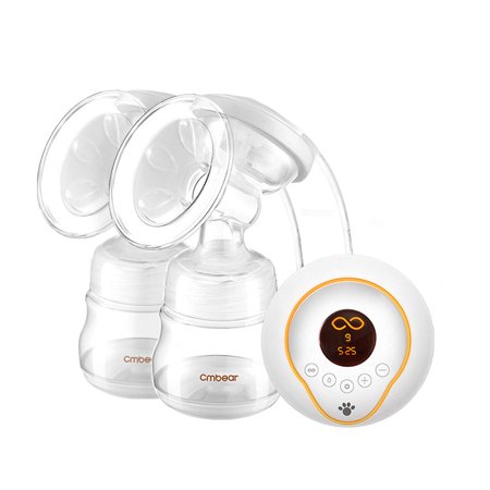 Medical grade soft silicone material bilateral breast pump electronic breast pump with LCD, USB rechargeable lithium battery long use
