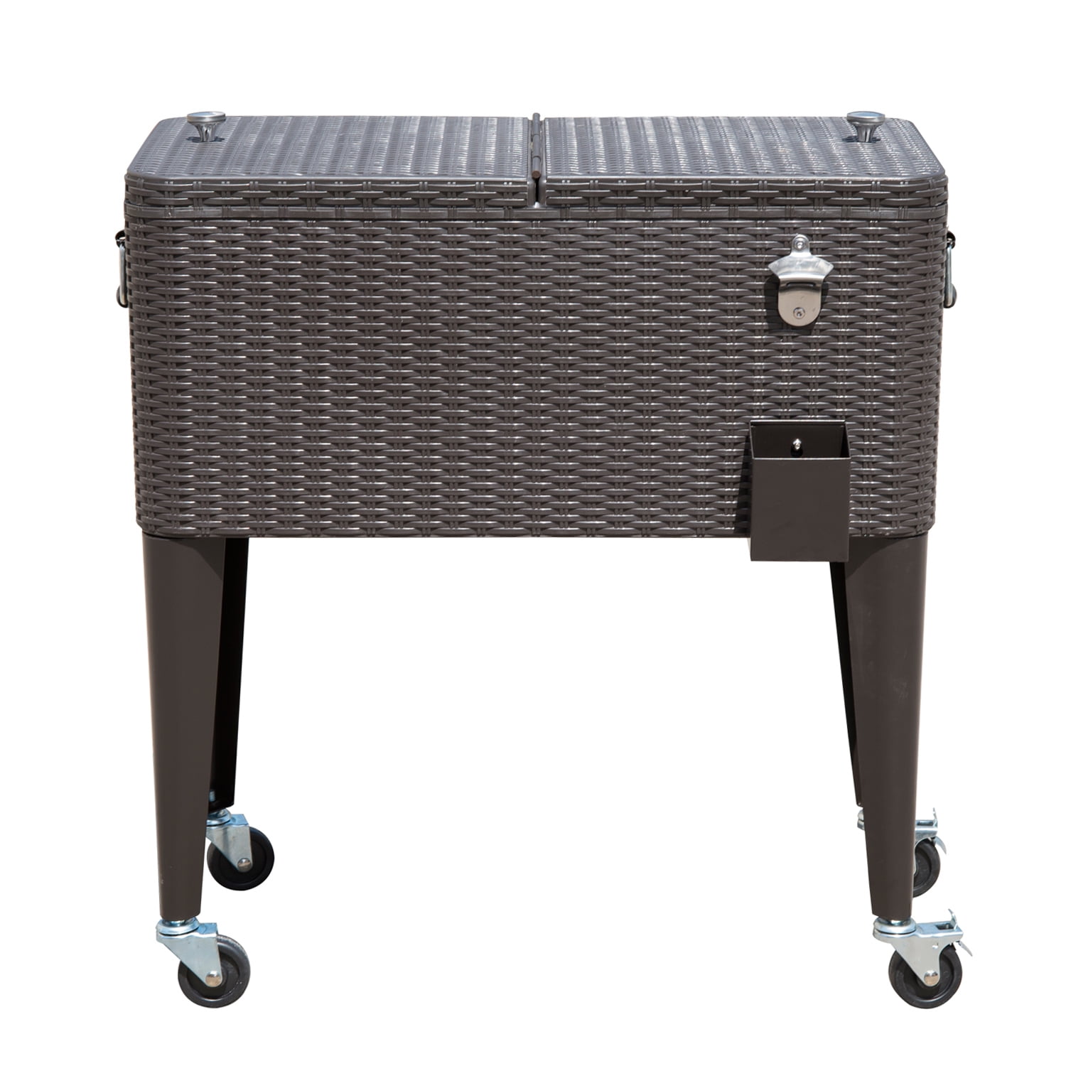 Anself 80 QT Rolling Ice Chest Portable Patio Party Drink Cooler Cart