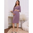 thumbnail image 2 of DARING DIVA Women's A-line 3/4 Sleeves Front Pleated Maternity Dresses S Mauve, 2 of 8