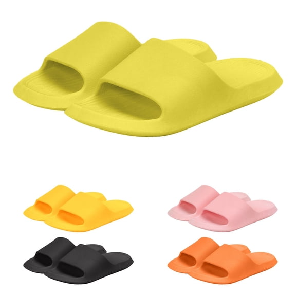 Ulanda Kids Slides Sandals For Boys Girls EVA Non-Slip Cloud Slippers Soft Comfy Thick Sole for Bathroom Shower Summer Pool Beach Slides Slippers (Black, 13.5)