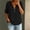 Black, variant on Womens Cotton Linen Shirts V Neck Snap Short Sleeve Blouses Casual Lightweight Breathable Gauze Tops with Chest Pockets