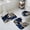 Blue, variant on Red Marble Bath Mat 3 Piece Bathroom Rug Set, Grey Gold Texture Vintage Farmhouse Art Non Slip Bath Rug Contour Mat and Toilet Lid Cover, Absorbent Shower Mats Soft Bath Rugs and Mats Sets