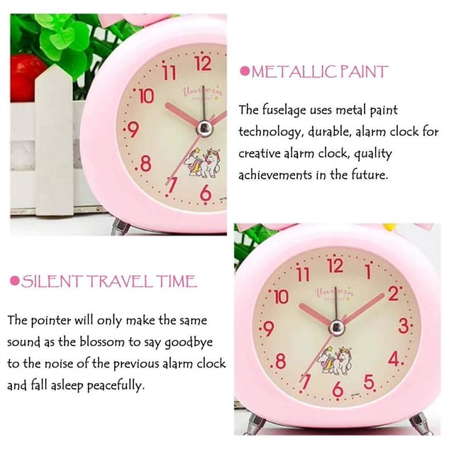 Clock Cartoon Alarm Clock with Night Light Silent Alarm Clock Children's Alarm Clock Birthday Christmas Gift