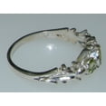 thumbnail image 4 of LBG British Made 18k White Gold Natural Peridot Womens Trilogy Ring - 33 size options - Sizes 4 to 12 Available, 4 of 6