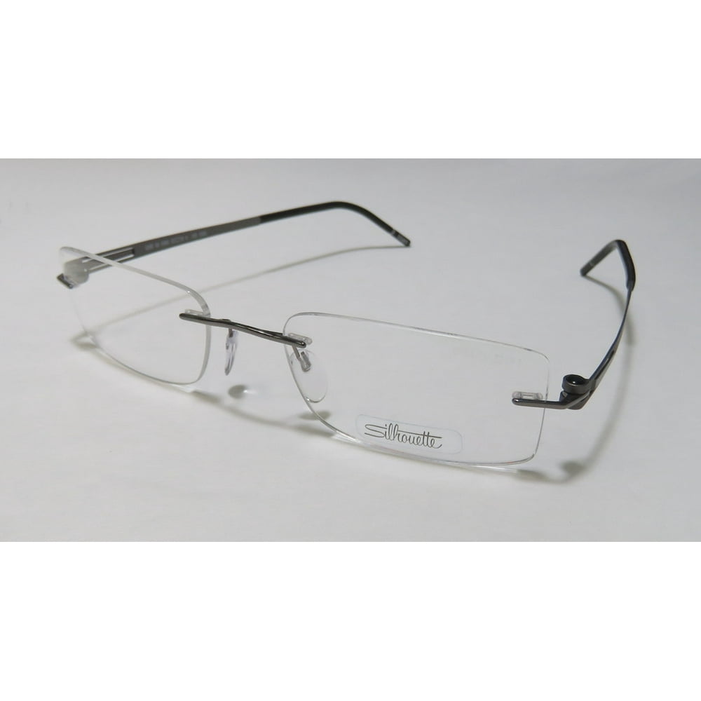 New Silhouette 5399 Mens Rectangular Rimless Titanium Gunmetal / Gray ...