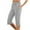 Gray, variant on Diufon Womens Capri Pants Summer Causal Elastic Waist Loose Pants Button Cropped Workout Pants with Pockets