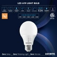 thumbnail image 7 of Luxrite A19 LED Light Bulb 11W=75W CRI90 5CCT 2700K-5000K Dimmable 1100 Lumens E26 Base Title CA20 ETL Listed 24 Pack, 7 of 7