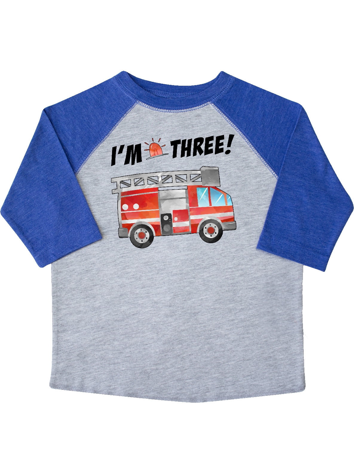INKtastic I'm 3 Fire Truck 3rd Birthday Toddler TShirt