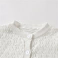 thumbnail image 3 of Child Girls Thin Sweater Cardigan, Solid Color Lightweight Cardigans Knitwear Coat Kids Short Sleeve Cardigan White 4Y, 3 of 6