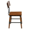 BizChair 4 Pack Rustic Antique Walnut Industrial Wood Dining Chair