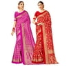 Pack of Two Sarees for Women Mysore Art Silk Printed Indian Wedding Sari || Diwali Gift Combo Saree