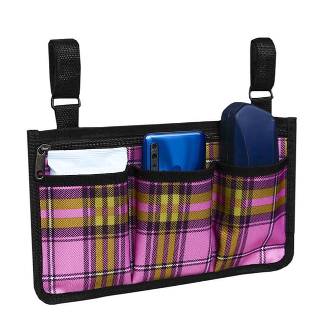 Bolsas grandes para con ruedas para silla de ruedas, bolsa lateral para patinete eléctrico, bolsa para reposabrazos cuadros rojos shamjiam nuevo walker basket walker