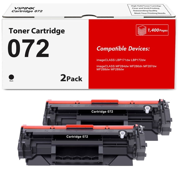 072 Toner Cartridge Compatible for Canon 072 Toner CRG072 CRG-072H Toner Cartridge for Canon MF284dw MF287dw MF289dw LBP172dw Series Printer (2 Black)