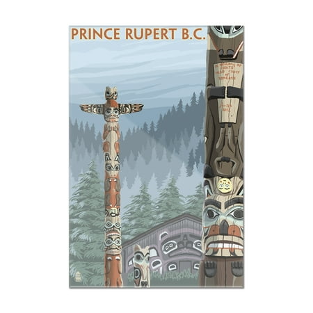 Prince Rupert, BC Canada - Totem Poles - Lantern Press Poster (24x36 Acrylic Wall Art Gallery Quality) - Walmart.com