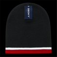 thumbnail image 1 of Decky 8015-BLKWHTRED Double Striped Beanie, 1 of 1