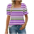 thumbnail image 6 of ShiShine Tops for Women Summer Casual Ruffle Trim Sleeve Square Neck T Shirts, 6 of 7