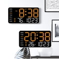 thumbnail image 2 of Cateissary Reloj de pared Digital ajustable con brillo, alarma de despertador activada por voz con pantalla de temperatura Decoración del hogar Estilo 4, 2 of 6