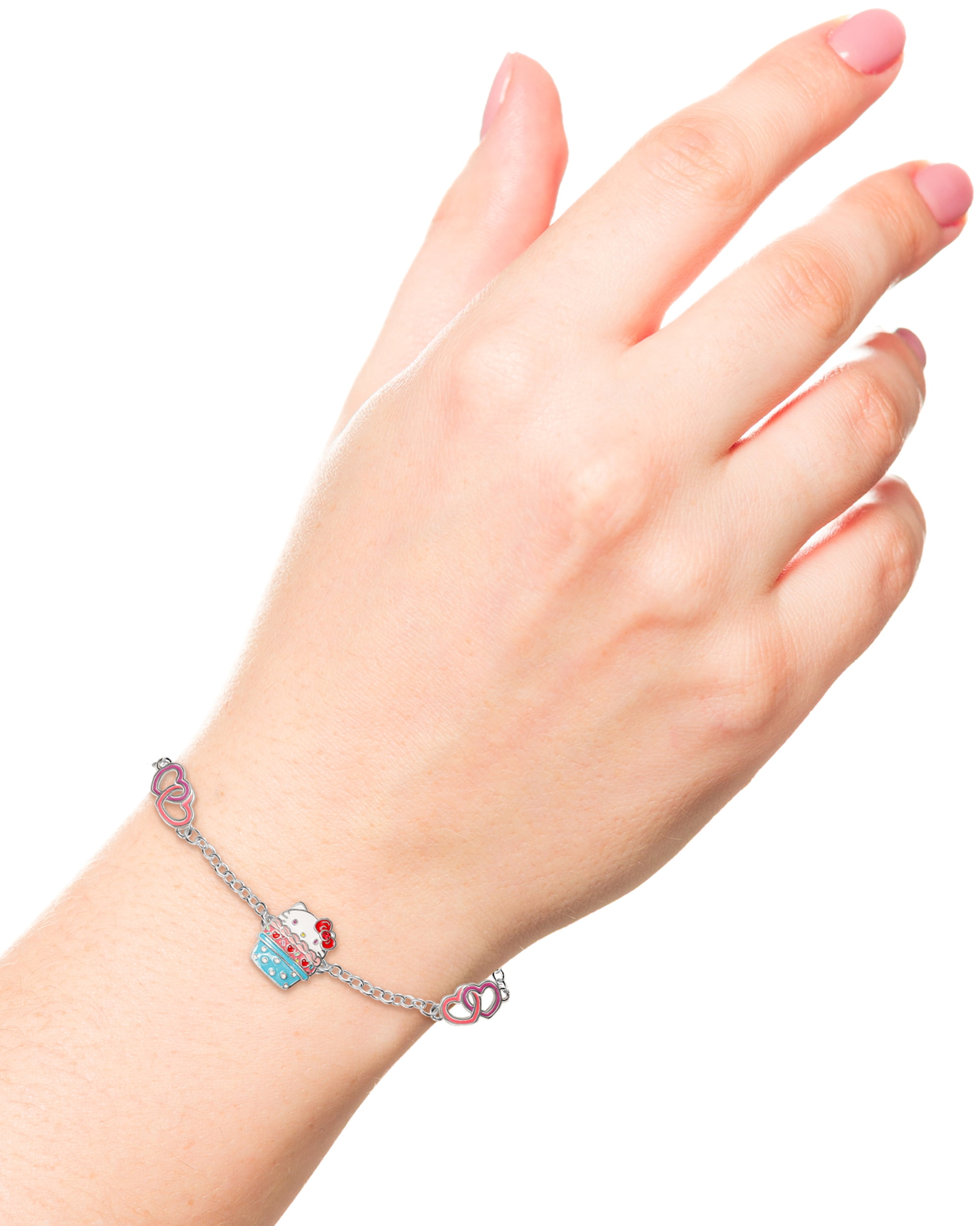 Sanrio Hello Kitty Silver Plated Cupcake Station Bracelet