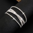 thumbnail image 4 of HSHDLDF Multilayer Rhinestone Cuff Bracelet For Women Silver Layered Crystal Wrap Bracelet Sparkling Bridal Bracelet Jewelry For Prom Party Wedding, 4 of 6