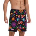 thumbnail image 2 of Sikiie Colorful Floral2 Mens Pajama Shorts, Lightweight Lounge Pant with Pockets Soft Sleep Pj Shorts for Men4X-Large, 2 of 6
