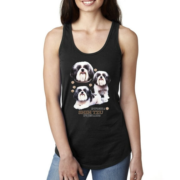 If It's Not a Shih Tzu It's Just a Dog Gift | Womens Dog Lover Jersey Racerback Tank Top, Black, Small