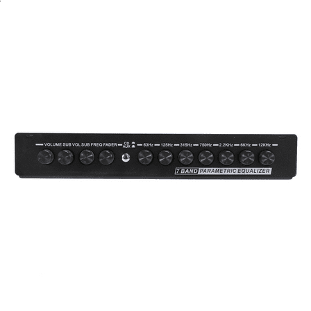 2X 7-Band Car Audio Equalizer, Adjustable 7 Bands EQ Amplifier Graphic Equalizer with CD/AUX Input Select Switch,Black