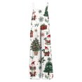 thumbnail image 3 of Women's Christmas Printed Jumpsuit - Loose Casual Versatile Romper, Green Size S, 3 of 6