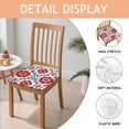 thumbnail image 2 of Red and Blue Pioneer Flower Modern Art Geometric Seat Covers for Dining Room Chairs Set Of 6,Stretch Printed Washable Chair Seat Cover with Elastic Ties and Button,Removable Couch Cushion Covers, 2 of 5