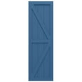thumbnail image 5 of Ekena Millwork 12"W x 50"H True Fit PVC Two Equal Panel Farmhouse Fixed Mount Shutters w/ Z-Bar, Sojourn Blue (Per Pair - Hardware Not Included), 5 of 9