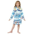 thumbnail image 6 of FORMRS Niños Bathrobe Unisex Hooded Robe Soft Plush Pajamas Sleepwear, Size 4-6T, Yellow Sailboats, 6 of 7