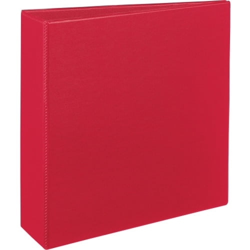 Avery Durable 3 Ring Binder, 3' Slant Rings, 1 Red Binder (27204) 3' Binder Capacity - Letter - 8 1/2' x 11' Sheet Size - 600 Sheet Capacity - 3 x Slant D-Ring Fastener(s) - 2 Internal Pocket(s)