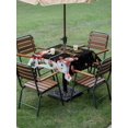 thumbnail image 3 of Outdoor Tablecloth with Umbrella Hole and Zipper, Black Christmas Square Table Cloth 60x60 Inch Waterproof Tablecloth, Santa Snowman Xmas Gifts Snowflake Winter Picnic Table Cover for Patio Camping, 3 of 7