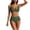 Army Green, variant on High Waisted Bikini Sets for Women 2 Piece Ruffle Tummy Control Bathing Suit Slimming Cutout Swimwear