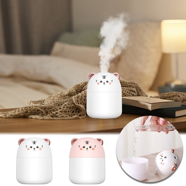 Xihbxyly Humidificador y Difusor de Aromas, Iluminación Led de Colores, Capacidad de 250 Ml, Silencioso, Hidratante, Purificador de Aire, Ideal para Dormitorio y Oficina, con Enchufe Usb, Tamaño de 1