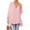 Pink, variant on Long Sleeved Women Solid Color Button Down Loose Long A-line Blouse