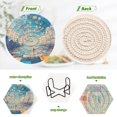 thumbnail image 4 of Endless Square Coasters with Holder for Coffee Table 6 Pcs Drink Coaster Sets Absorbent for Home Decor 4 inch, 4 of 7