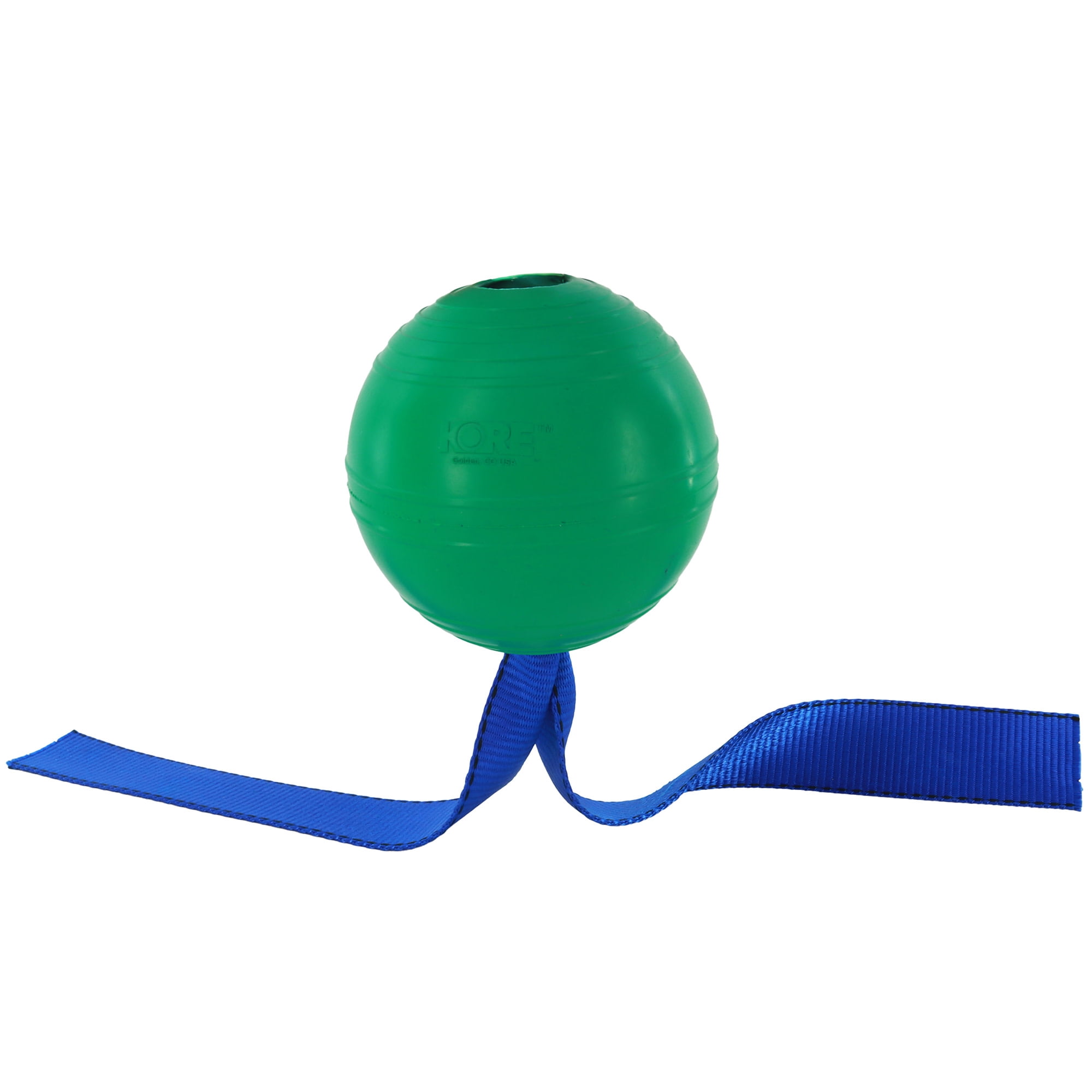 PetKORE: KoreFlex Ball & Tail - 4.75", Green, Dog Toy, Shape Maintaining Rubber, Durable Strap, Treat Stuffing Center, Bounce-Tug-Fetch-Chew, Pet Play