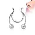 thumbnail image 3 of Fake Clip on Horseshoe with Forward Facing Prong Set CZ, 3 of 8